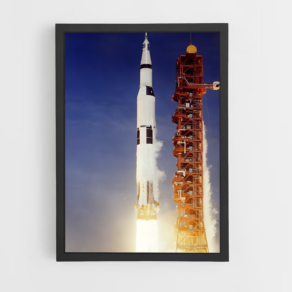 Poster Lancement Vers les Étoiles – affiche Espace rétro (vue 2)